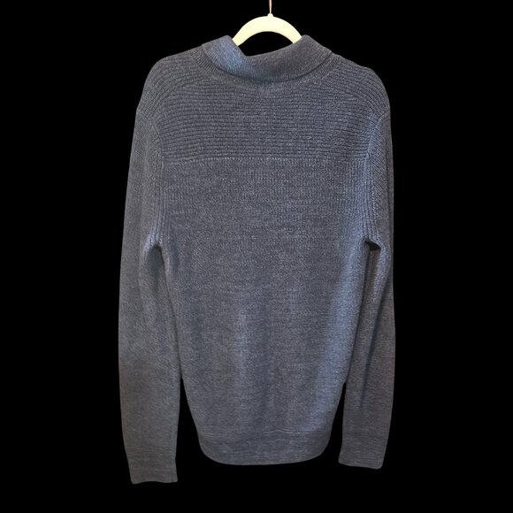 GAP Men’s Navy Blue Shawl Collar Knit Sweater Size Medium - Picture 3 of 4